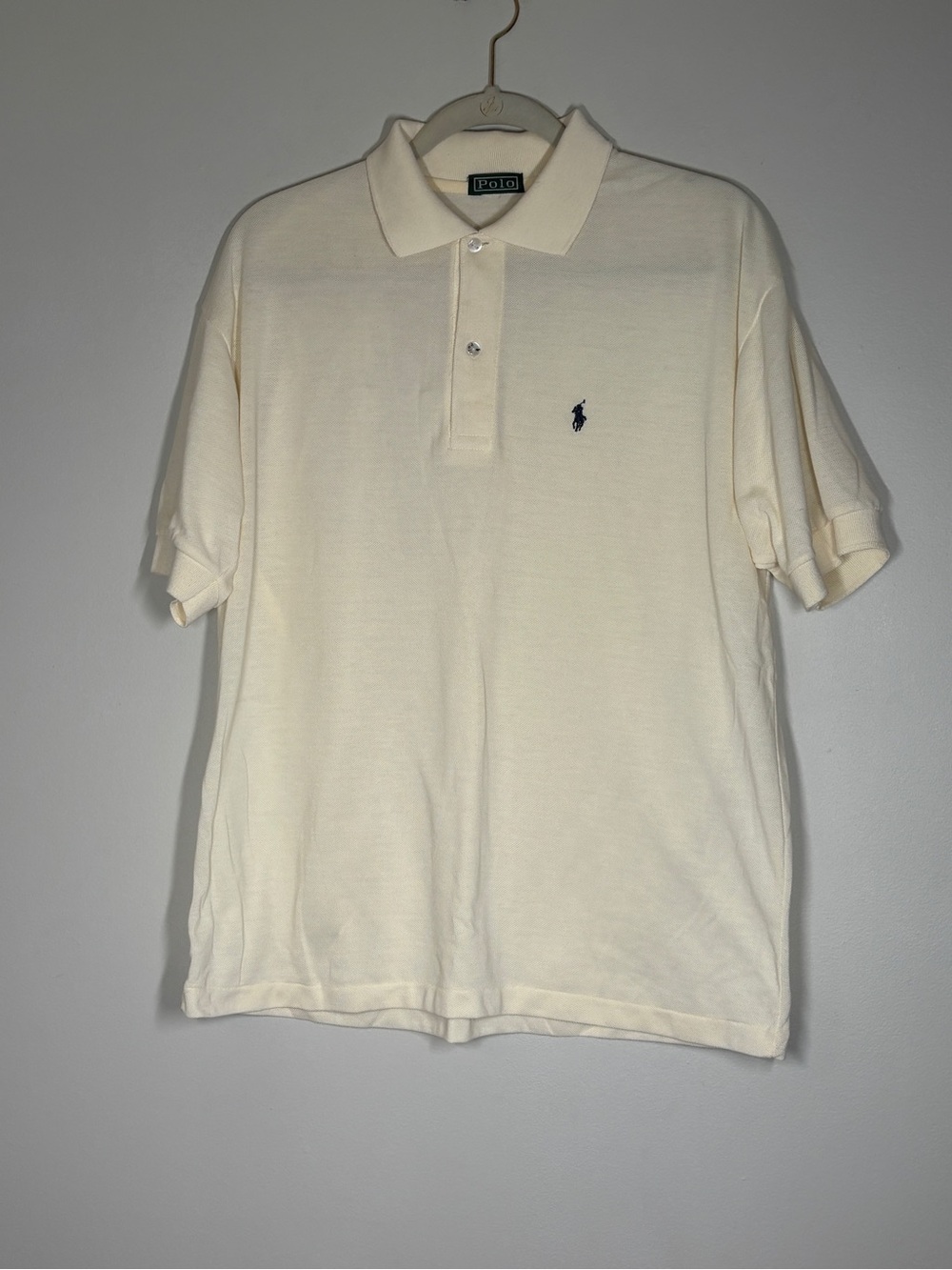 Polo by Ralph Lauren Cream Short-Sleeve Cotton Polo with Navy Pony